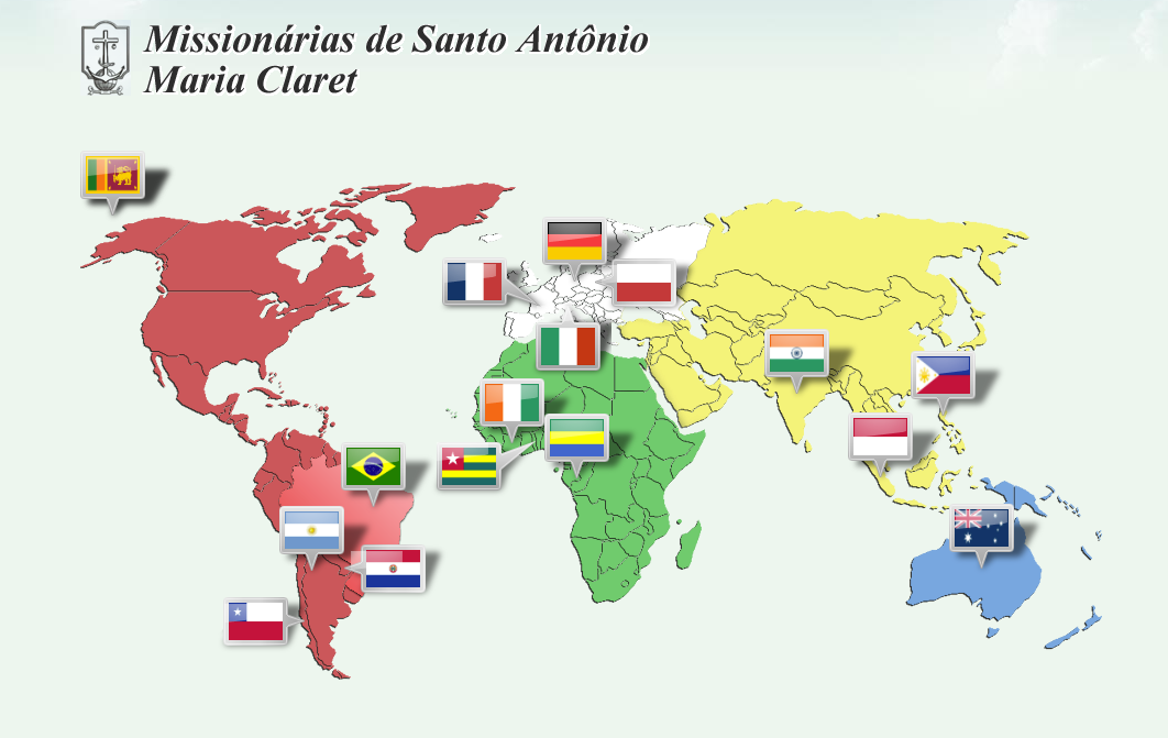 Missionárias de Santo Antônio Maria Claret no mundo